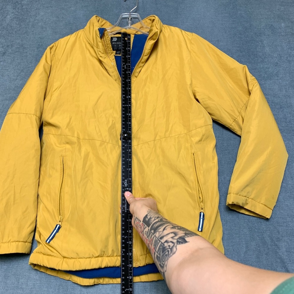 All in Motion Reversible Jacket Boy XL Yellow Water Resistant Mock Neck Full Zip - Picture 8 of 15